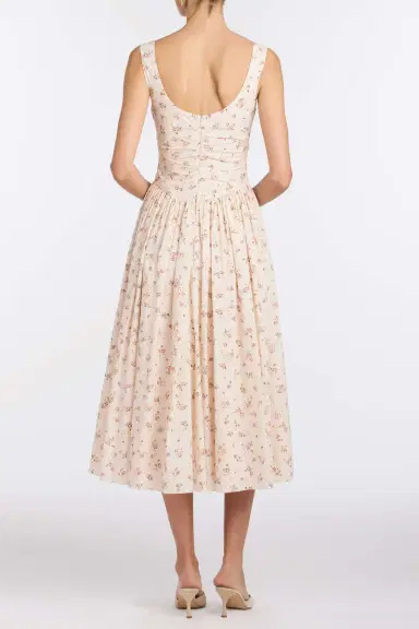 Markarian Penelope Blush Bouquet Cotton Eyelet Keyhole Midi Dress | Thumbnail 3 Markarian Penelope Blush Bouquet Cotton Eyelet Keyhole Midi Dress | Thumbnail 3