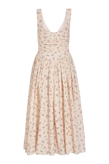 Markarian Penelope Blush Bouquet Cotton Eyelet Keyhole Midi Dress | Thumbnail 4 Markarian Penelope Blush Bouquet Cotton Eyelet Keyhole Midi Dress | Thumbnail 4
