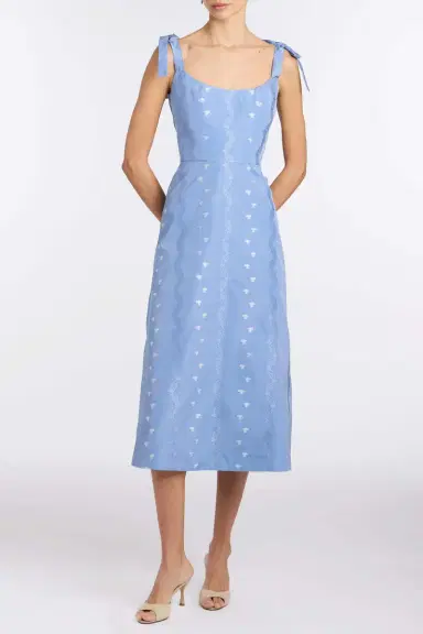 Markarian Rosalina Wedgwood Floral Taffeta Dress | Thumbnail 2 Markarian Rosalina Wedgwood Floral Taffeta Dress | Thumbnail 2
