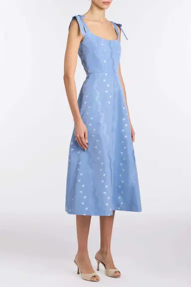 Markarian Rosalina Wedgwood Floral Taffeta Dress | Thumbnail 3 Markarian Rosalina Wedgwood Floral Taffeta Dress | Thumbnail 3