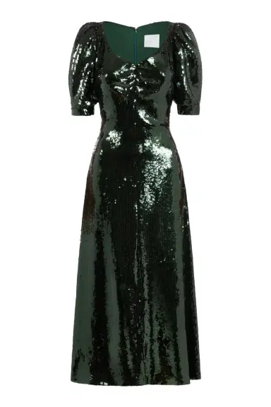 Markarian September Emerald Paillette Midi Dress | Thumbnail 1 Markarian September Emerald Paillette Midi Dress | Thumbnail 1