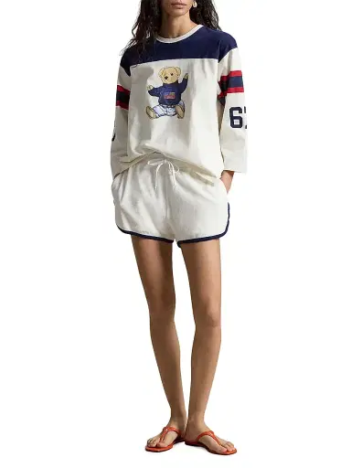 Polo Ralph Lauren Women's Graphic Polo Bear Cotton Jersey Long-Sleeve T-Shirt - Warm White Newport Navy | Thumbnail 2 Polo Ralph Lauren Women's Graphic Polo Bear Cotton Jersey Long-Sleeve T-Shirt - Warm White Newport Navy | Thumbnail 2