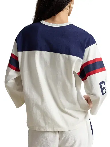 Polo Ralph Lauren Women's Graphic Polo Bear Cotton Jersey Long-Sleeve T-Shirt - Warm White Newport Navy | Thumbnail 4 Polo Ralph Lauren Women's Graphic Polo Bear Cotton Jersey Long-Sleeve T-Shirt - Warm White Newport Navy | Thumbnail 4