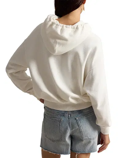 Polo Ralph Lauren Women's Wave-Logo Cotton-Blend Fleece Hoodie - Deckwash White | Thumbnail 4 Polo Ralph Lauren Women's Wave-Logo Cotton-Blend Fleece Hoodie - Deckwash White | Thumbnail 4