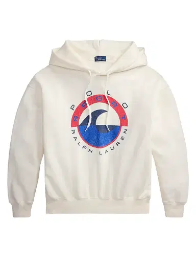 Polo Ralph Lauren Women's Wave-Logo Cotton-Blend Fleece Hoodie - Deckwash White | Thumbnail 1 Polo Ralph Lauren Women's Wave-Logo Cotton-Blend Fleece Hoodie - Deckwash White | Thumbnail 1