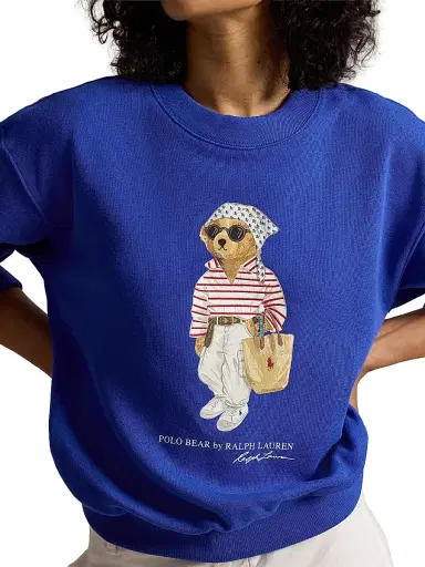 Polo Ralph Lauren Women's Graphic Cotton Fleece Pullover Sweater - Gala Blue | Thumbnail 5 Polo Ralph Lauren Women's Graphic Cotton Fleece Pullover Sweater - Gala Blue | Thumbnail 5