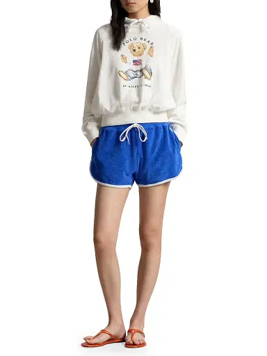 Polo Ralph Lauren Women's Graphic Polo Bear Cotton-Blend Terry Hoodie - White | Thumbnail 2 Polo Ralph Lauren Women's Graphic Polo Bear Cotton-Blend Terry Hoodie - White | Thumbnail 2