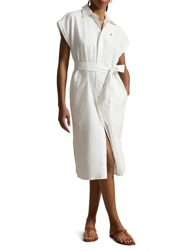 Polo Ralph Lauren Women's Cotton Oxford Belted Midi-Shirtdress - White | Thumbnail 2 Polo Ralph Lauren Women's Cotton Oxford Belted Midi-Shirtdress - White | Thumbnail 2