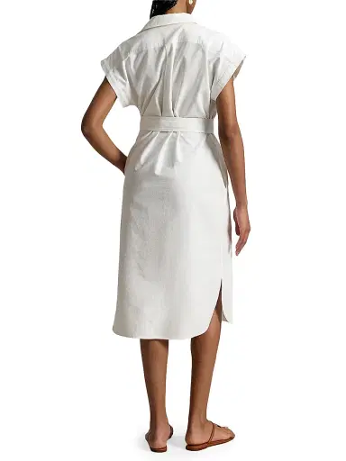 Polo Ralph Lauren Women's Cotton Oxford Belted Midi-Shirtdress - White | Thumbnail 3 Polo Ralph Lauren Women's Cotton Oxford Belted Midi-Shirtdress - White | Thumbnail 3
