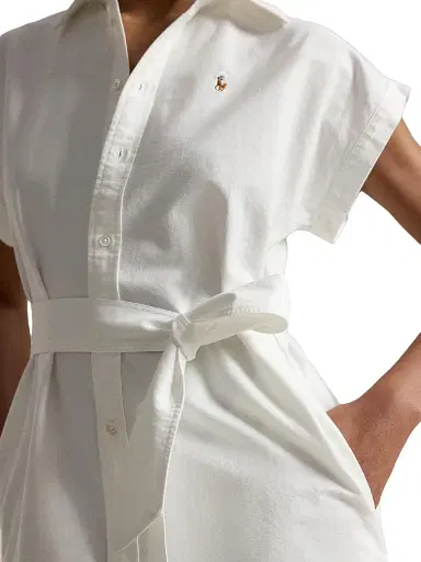 Polo Ralph Lauren Women's Cotton Oxford Belted Midi-Shirtdress - White | Thumbnail 5 Polo Ralph Lauren Women's Cotton Oxford Belted Midi-Shirtdress - White | Thumbnail 5