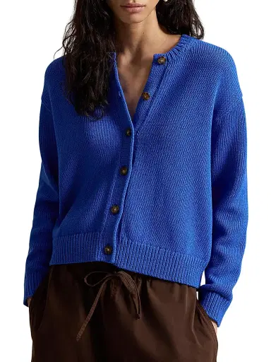 Polo Ralph Lauren Women's Knit Linen-Blend Cardigan - Gala Blue | Thumbnail 3 Polo Ralph Lauren Women's Knit Linen-Blend Cardigan - Gala Blue | Thumbnail 3
