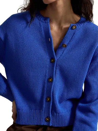 Polo Ralph Lauren Women's Knit Linen-Blend Cardigan - Gala Blue | Thumbnail 5 Polo Ralph Lauren Women's Knit Linen-Blend Cardigan - Gala Blue | Thumbnail 5