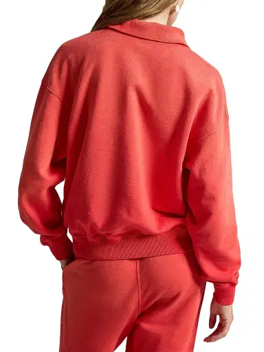 Polo Ralph Lauren Women's Cotton-Blend Fleece Polo Sweater - Bright Hibiscus | Thumbnail 4 Polo Ralph Lauren Women's Cotton-Blend Fleece Polo Sweater - Bright Hibiscus | Thumbnail 4