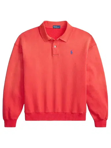Polo Ralph Lauren Women's Cotton-Blend Fleece Polo Sweater - Bright Hibiscus | Thumbnail 1 Polo Ralph Lauren Women's Cotton-Blend Fleece Polo Sweater - Bright Hibiscus | Thumbnail 1