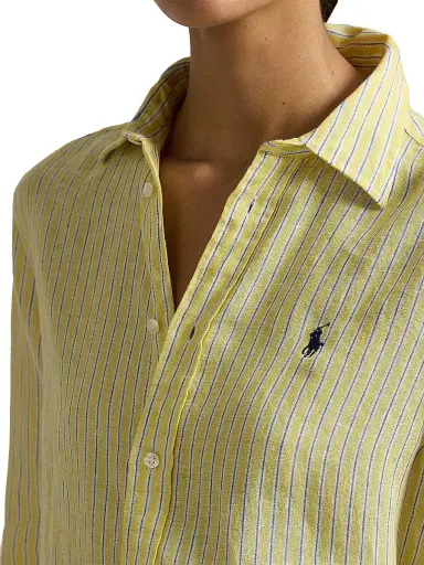 Polo Ralph Lauren Women's Striped Linen Button-Front Shirt - Oasis Yellow Blue | Thumbnail 5 Polo Ralph Lauren Women's Striped Linen Button-Front Shirt - Oasis Yellow Blue | Thumbnail 5