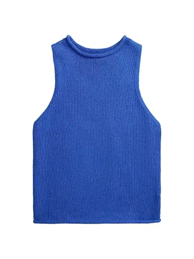Polo Ralph Lauren Women's Sleeveless Linen-Blend Sweater Tank - Gala Blue | Thumbnail 1 Polo Ralph Lauren Women's Sleeveless Linen-Blend Sweater Tank - Gala Blue | Thumbnail 1