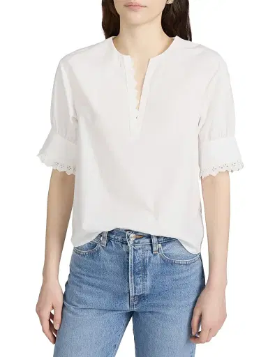 Frame Women's The Keepsake Cotton Top - White | Thumbnail 3 Frame Women's The Keepsake Cotton Top - White | Thumbnail 3