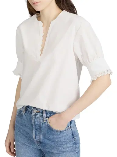 Frame Women's The Keepsake Cotton Top - White | Thumbnail 4 Frame Women's The Keepsake Cotton Top - White | Thumbnail 4