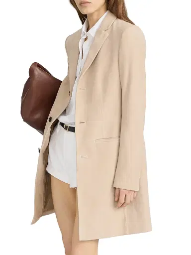 Frame Women's The Sleek Suede Jacket - Sand | Thumbnail 5 Frame Women's The Sleek Suede Jacket - Sand | Thumbnail 5