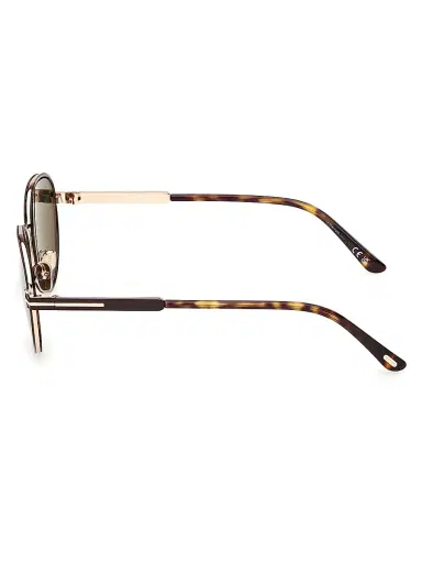Tom Ford Women's Jet 51MM Round Sunglasses - Brown Green | Thumbnail 3 Tom Ford Women's Jet 51MM Round Sunglasses - Brown Green | Thumbnail 3