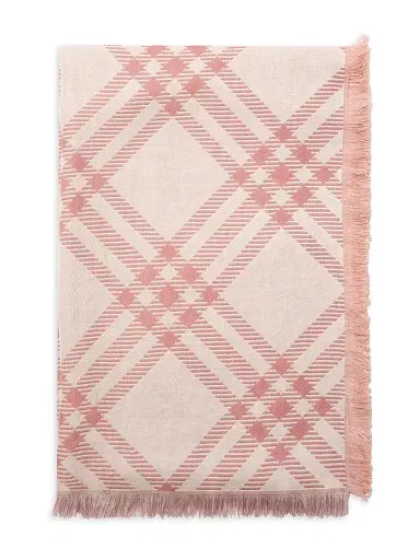 Burberry Women's Check Wool-Silk Scarf - Compact Pink | Thumbnail 2 Burberry Women's Check Wool-Silk Scarf - Compact Pink | Thumbnail 2