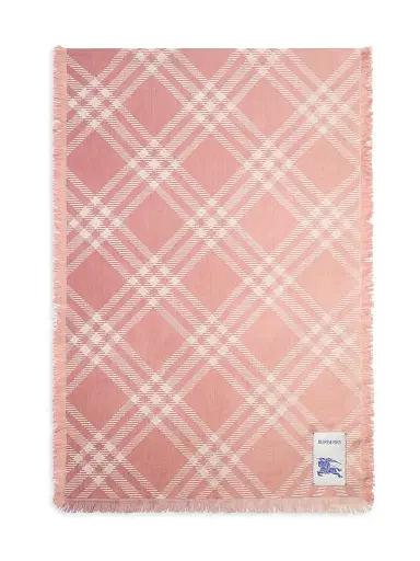 Burberry Women's Check Wool-Silk Scarf - Compact Pink | Thumbnail 1 Burberry Women's Check Wool-Silk Scarf - Compact Pink | Thumbnail 1
