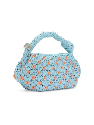 Ganni Women's Bou Mini Braided Top Handle Bag - Blue | Thumbnail 2 Ganni Women's Bou Mini Braided Top Handle Bag - Blue | Thumbnail 2