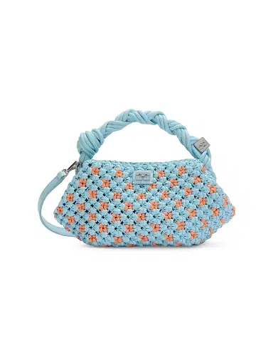 Ganni Women's Bou Mini Braided Top Handle Bag - Blue | Thumbnail 4 Ganni Women's Bou Mini Braided Top Handle Bag - Blue | Thumbnail 4