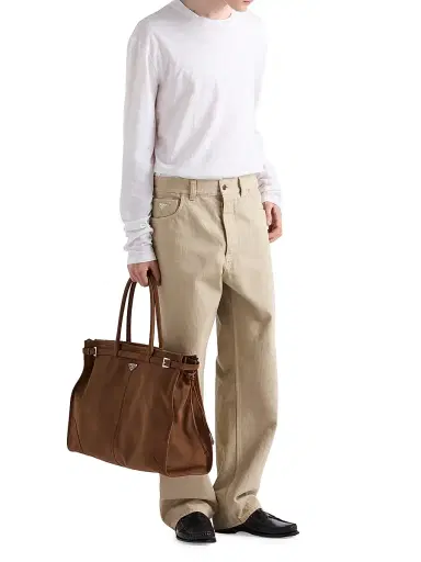 Prada Men's Five-Pocket Old Denim Jeans - Beige Khaki | Thumbnail 2 Prada Men's Five-Pocket Old Denim Jeans - Beige Khaki | Thumbnail 2
