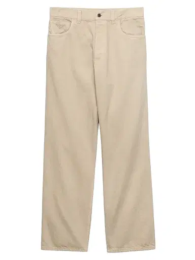 Prada Men's Five-Pocket Old Denim Jeans - Beige Khaki | Thumbnail 1 Prada Men's Five-Pocket Old Denim Jeans - Beige Khaki | Thumbnail 1