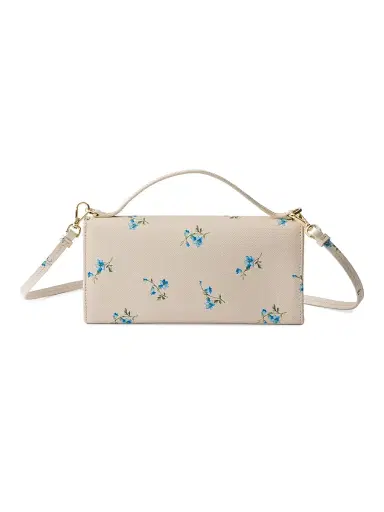 Prada Women's Printed Saffiano Leather Wallet with Shoulder Strap - Beige Khaki | Thumbnail 3 Prada Women's Printed Saffiano Leather Wallet with Shoulder Strap - Beige Khaki | Thumbnail 3
