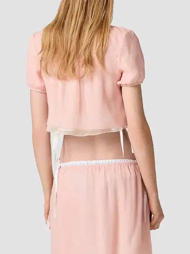 Miu Miu Women's Chiffon Top - Pink | Thumbnail 4 Miu Miu Women's Chiffon Top - Pink | Thumbnail 4