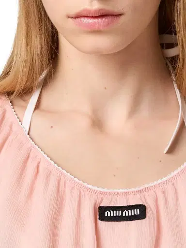 Miu Miu Women's Chiffon Top - Pink | Thumbnail 5 Miu Miu Women's Chiffon Top - Pink | Thumbnail 5