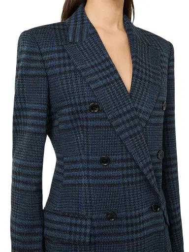 Max Mara Women's Double Breasted Jacquard Jersey Blazer - China Blue | Thumbnail 4 Max Mara Women's Double Breasted Jacquard Jersey Blazer - China Blue | Thumbnail 4