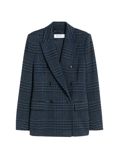 Max Mara Women's Double Breasted Jacquard Jersey Blazer - China Blue | Thumbnail 1 Max Mara Women's Double Breasted Jacquard Jersey Blazer - China Blue | Thumbnail 1