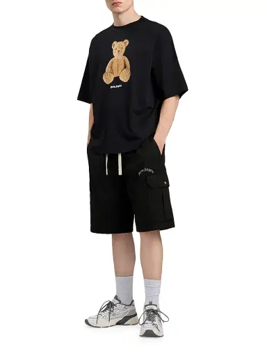 Palm Angels Men's Bear Over Cotton Crewneck T-Shirt - Black Brown | Thumbnail 2 Palm Angels Men's Bear Over Cotton Crewneck T-Shirt - Black Brown | Thumbnail 2