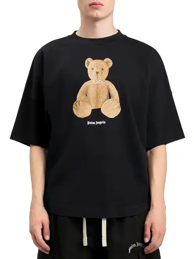 Palm Angels Men's Bear Over Cotton Crewneck T-Shirt - Black Brown | Thumbnail 3 Palm Angels Men's Bear Over Cotton Crewneck T-Shirt - Black Brown | Thumbnail 3