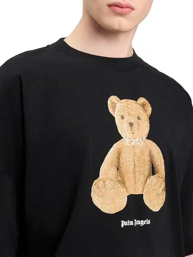 Palm Angels Men's Bear Over Cotton Crewneck T-Shirt - Black Brown | Thumbnail 6 Palm Angels Men's Bear Over Cotton Crewneck T-Shirt - Black Brown | Thumbnail 6