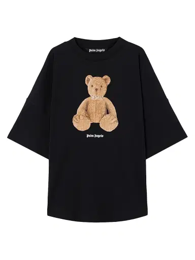 Palm Angels Men's Bear Over Cotton Crewneck T-Shirt - Black Brown | Thumbnail 1 Palm Angels Men's Bear Over Cotton Crewneck T-Shirt - Black Brown | Thumbnail 1