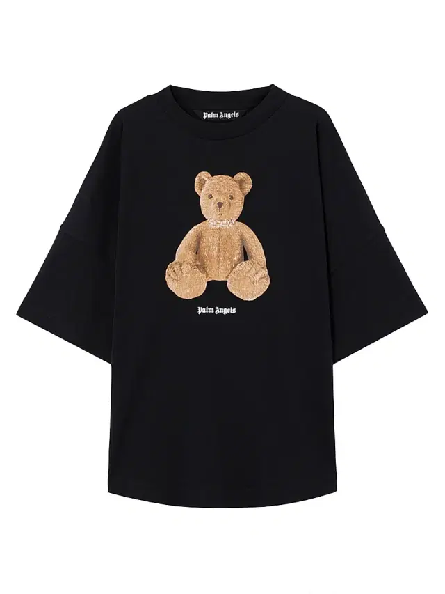 Men's Bear Over Cotton Crewneck T-Shirt - Black Brown Men's Bear Over Cotton Crewneck T-Shirt - Black Brown