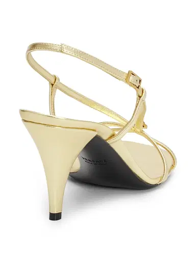 Versace Women's Mela 80MM Leather Slingback Sandals - Mela Oro | Thumbnail 3 Versace Women's Mela 80MM Leather Slingback Sandals - Mela Oro | Thumbnail 3