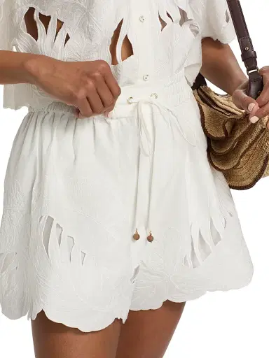 Zimmermann Women's Mahon Embroidered Shorts | Thumbnail 6 Zimmermann Women's Mahon Embroidered Shorts | Thumbnail 6