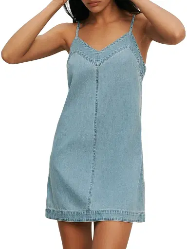 Veronica Beard Women's Chapmond Cotton Denim A-Line Minidress - Big Splash - Size 12 | Thumbnail 5 Veronica Beard Women's Chapmond Cotton Denim A-Line Minidress - Big Splash - Size 12 | Thumbnail 5