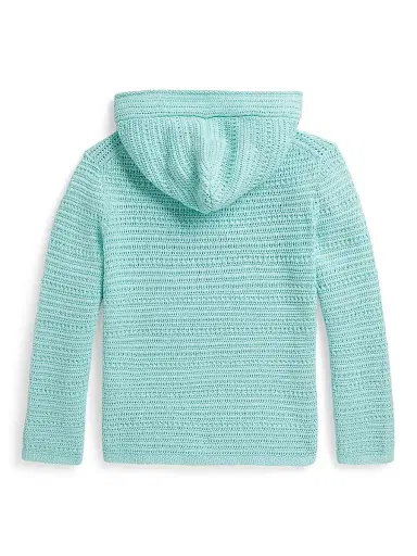 Polo Ralph Lauren Little Girl's & Girl's Hooded Cotton Sweater - Parakeet | Thumbnail 2 Polo Ralph Lauren Little Girl's & Girl's Hooded Cotton Sweater - Parakeet | Thumbnail 2