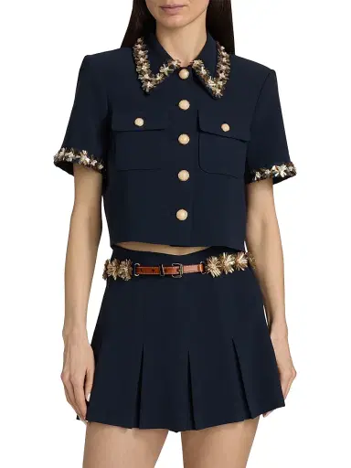 Cinq à Sept Women's Sunflare Aanya Jacket - Navy Champagne - Size 14 | Thumbnail 3 Cinq à Sept Women's Sunflare Aanya Jacket - Navy Champagne - Size 14 | Thumbnail 3