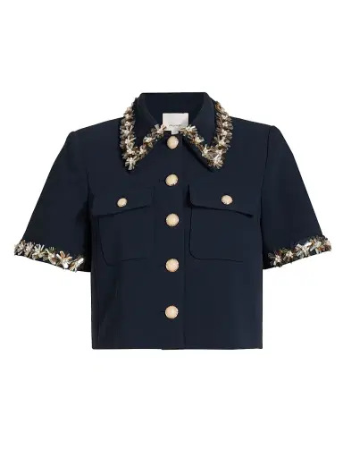Cinq à Sept Women's Sunflare Aanya Jacket - Navy Champagne - Size 14 | Thumbnail 1 Cinq à Sept Women's Sunflare Aanya Jacket - Navy Champagne - Size 14 | Thumbnail 1