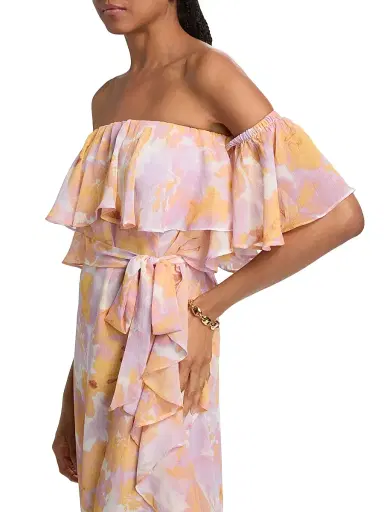 Misa Los Angeles Women's Carla Floral Tiered Ruffle Midi-Dress | Thumbnail 6 Misa Los Angeles Women's Carla Floral Tiered Ruffle Midi-Dress | Thumbnail 6