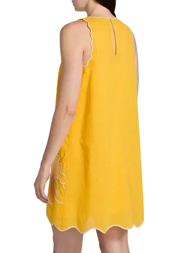 Johnny Was Women's Embroidered Cotton Tank Shift Dress - Spectra Yellow | Thumbnail 5 Johnny Was Women's Embroidered Cotton Tank Shift Dress - Spectra Yellow | Thumbnail 5