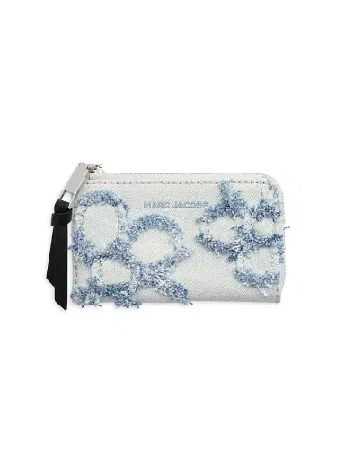 Marc Jacobs Women's The Daisy Distressed Denim Top-Zip Wallet - Light Wash | Thumbnail 1 Marc Jacobs Women's The Daisy Distressed Denim Top-Zip Wallet - Light Wash | Thumbnail 1