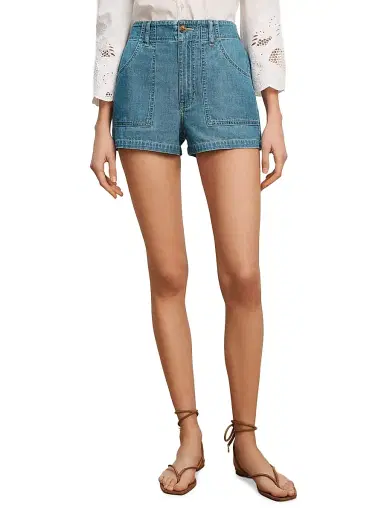 Veronica Beard Women's Sally Cotton Denim Shorts - Good Fortune - Size 32 | Thumbnail 3 Veronica Beard Women's Sally Cotton Denim Shorts - Good Fortune - Size 32 | Thumbnail 3